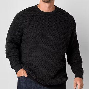 Shaquille O'Neal XLG Men's Big & Tall Long Sleeve Pullover Sweater, Black, 2XL
